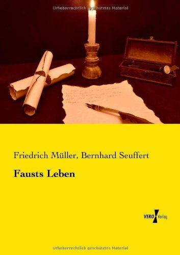 Cover for Friedrich Muller · Fausts Leben (Paperback Bog) [German edition] (2019)
