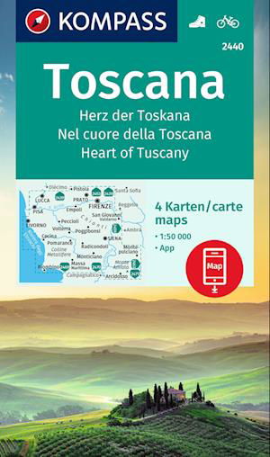 Cover for Mair-Dumont / Kompass · Kompass Hiking &amp; Biking: Toscana: Heart of Tuscany (Hardcover bog) (2022)