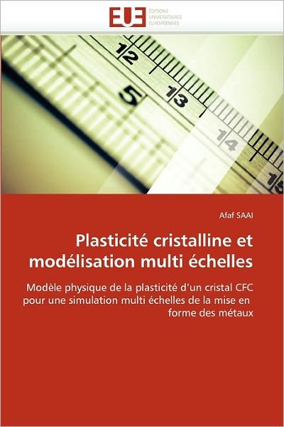 Cover for Afaf Saai · Plasticité Cristalline et Modélisation Multi Échelles: Modèle Physique De La Plasticité D'un Cristal Cfc Pour Une Simulation Multi Échelles De La Mise en  Forme Des Métaux (Pocketbok) [French edition] (2018)