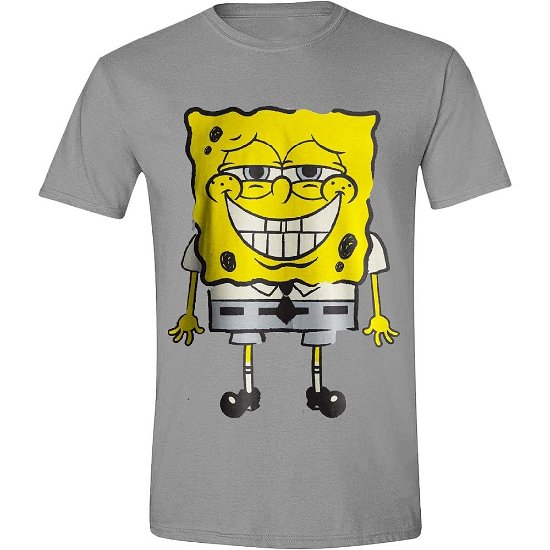 Spongebob Squarepants - Smile Men T-shirt - Grey Melange - S - Spongebob Squarepants - Merchandise -  - 5055139304784 - 