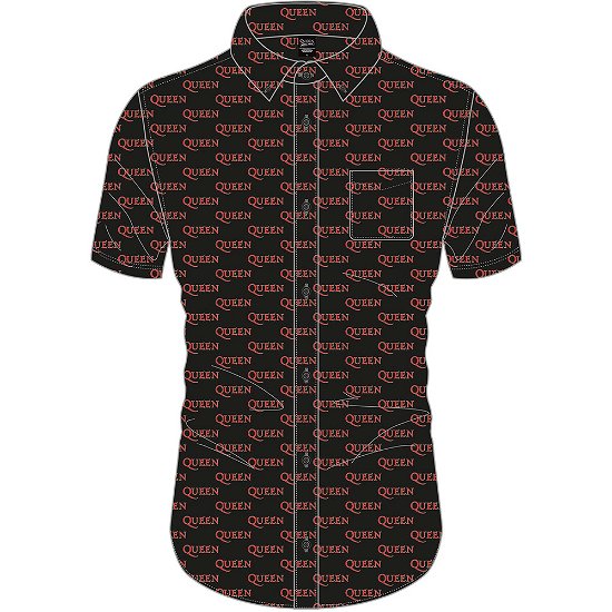 Queen Unisex Casual Shirt: Logo Pattern (All Over Print) - Queen - Marchandise -  - 5056368613784 - 