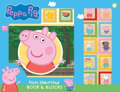 Cover for Editors of Phoenix International Publications · Peppa Pig - 10 Wooden Blocks and Interactive First Look and Find Board Book Set - PI Kids (Board book) (2019)