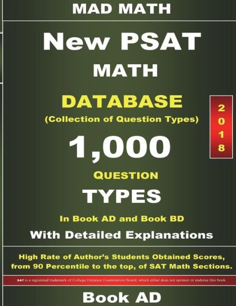 Cover for John Su · 2018 New PSAT Math Database Book AD (Paperback Book) (2018)