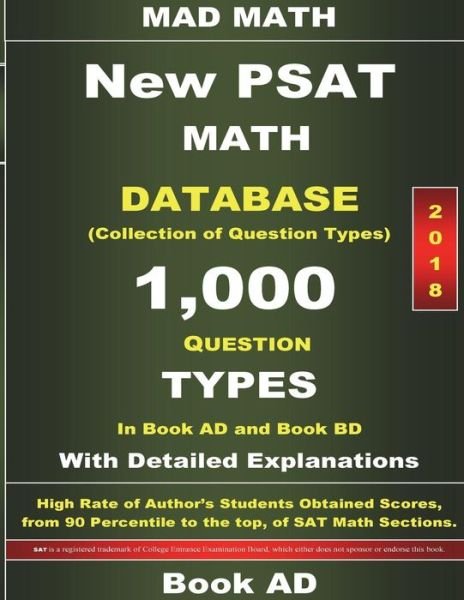 Cover for John Su · 2018 New PSAT Math Database Book AD (Pocketbok) (2018)