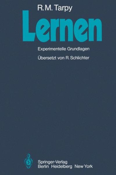 Cover for Roger M Tarpy · Lernen: Experimentelle Grundlagen (Paperback Book) [German edition] (1979)