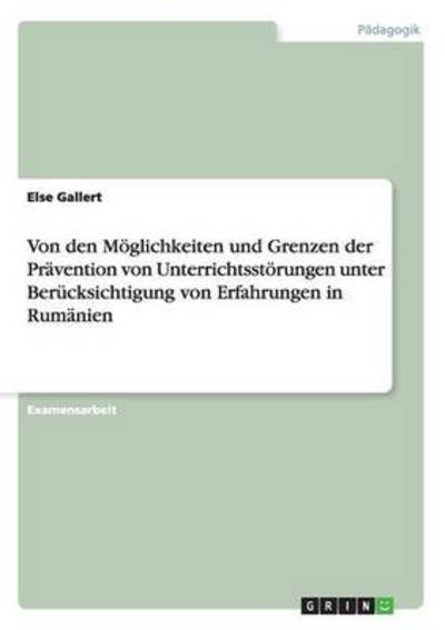 Cover for Gallert · Von den Möglichkeiten und Grenz (Book)