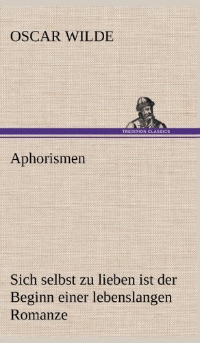 Cover for Oscar Wilde · Aphorismen (Hardcover Book) [German edition] (2012)