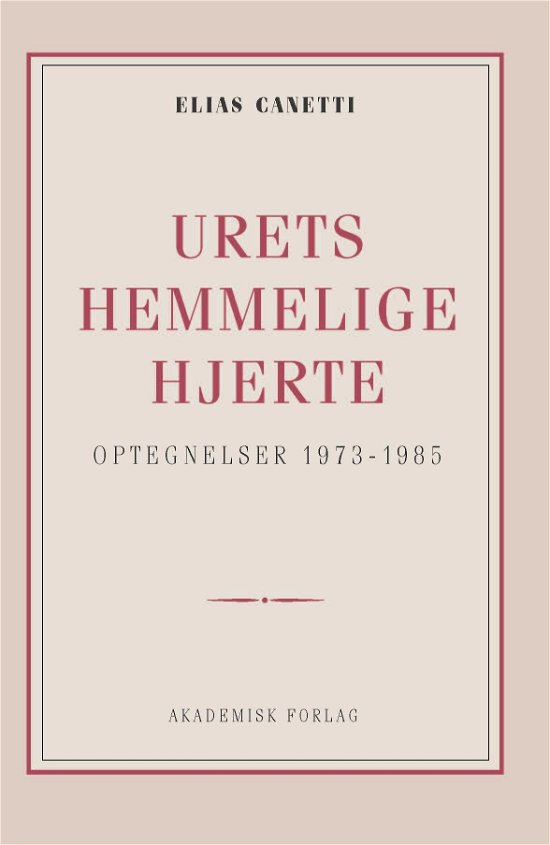 Urets hemmelige hjerte: optegnelser 1973-1985 - Elias Canetti - Bücher - Akademisk Forlag - 9788750052784 - 15. September 2019
