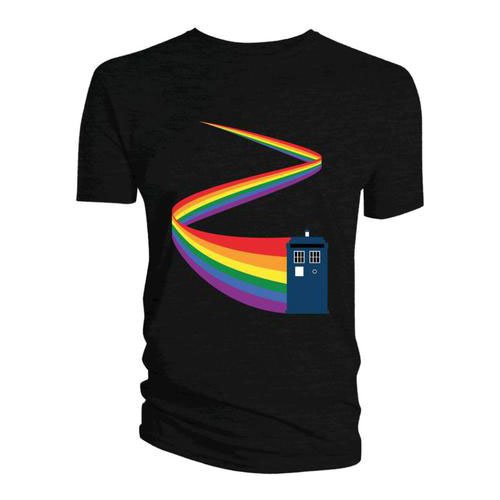 Cover for Doctor Who · Doctor Who Ladies Tee: Rainbox Trail Tardis (CLOTHES) [size XXXL] [Black - Ladies edition]