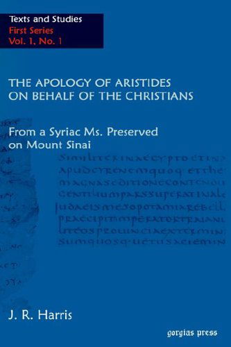 Cover for Sean Adams · The Apology of Aristides on behalf of the Christians - Texts and Studies (Hardcover Book) (2004)