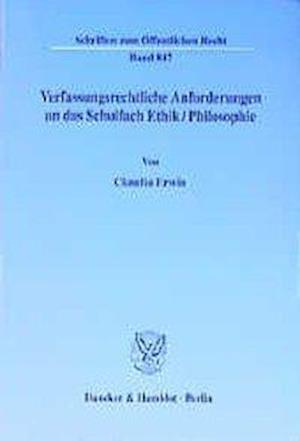 Cover for Erwin · Verfassungsrechtliche Anforderung (Book) (2001)