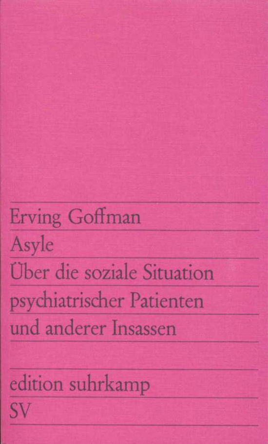 Cover for Erving Goffman · Edit.Suhrk.0678 Goffman.Asyle (Buch)