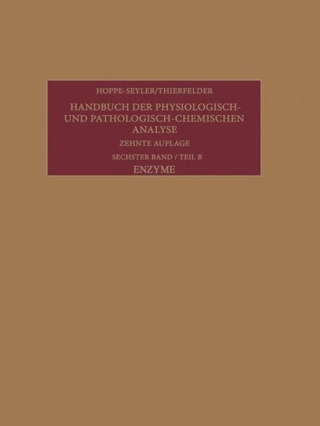 Cover for Friedrich H. Bruns · Enzyme - Handbuch der physiologisch- und pathologisch-chemischen Analyse (Paperback Book) (1966)