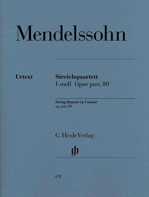 Cover for Mendelssohn · Streichq.f-Moll.op.80.HN678 (Bog) (2018)