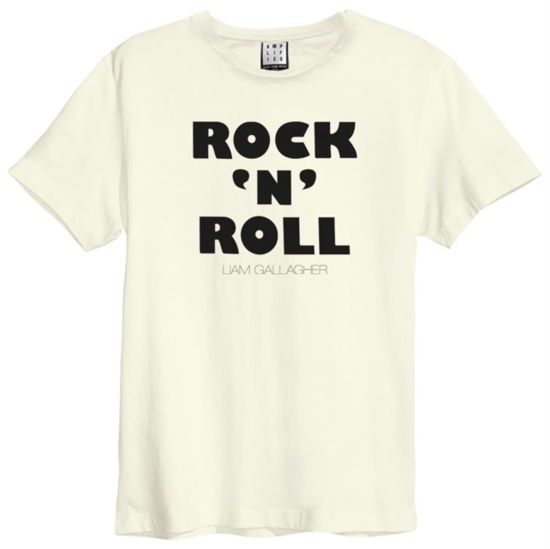 Liam Gallagher Rock N Roll Amplified Vintage White Small T Shirt - Liam Gallagher - Mercancía - AMPLIFIED - 5054488807786 - 