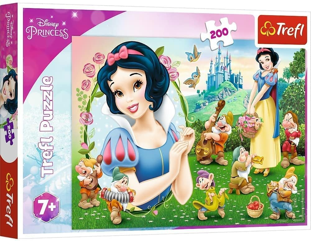 Trefl 2 In 1 30 48 & Memo Disney Princess Snow White Dwarves Jigsaw Puzzle NEW 
