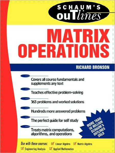 Cover for Richard Bronson · Schaum's Outline of Matrix Operations (Paperback Book) [Ed edition] (1988)