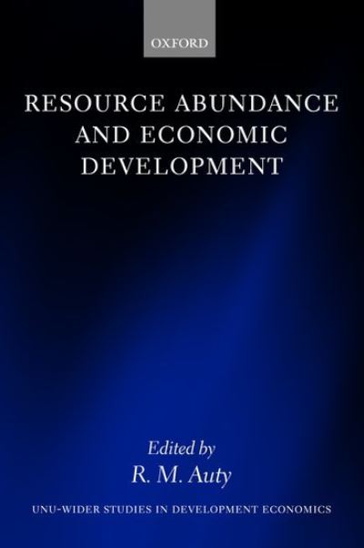 Cover for Auty · Resource Abundance and Economic Development - WIDER Studies in Development Economics (Paperback Book) (2004)