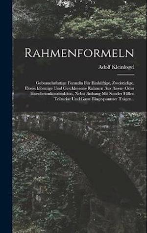 Cover for Adolf Kleinlogel · Rahmenformeln (Book) (2022)
