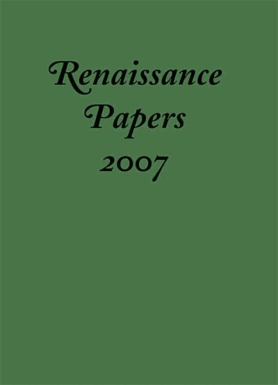 Cover for Christopher Cobb · Renaissance Papers 2007 - Renaissance Papers (Hardcover Book) (2008)