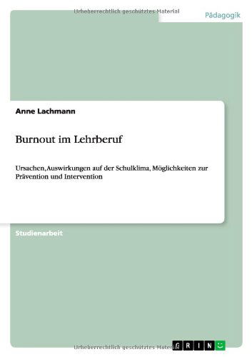 Cover for Lachmann · Burnout im Lehrberuf (Book) [German edition] (2009)