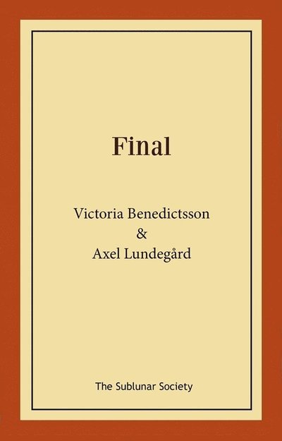 Cover for Victoria Benedictsson · Final (Book) (2022)