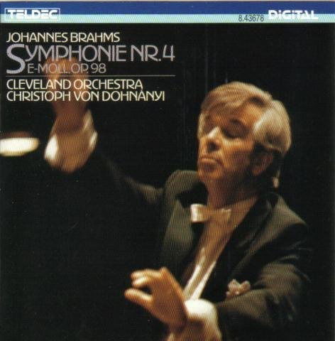 Cover for Johannes Brahms  · Symphony No.4 Op 98 (1884 85) In Mi (CD)