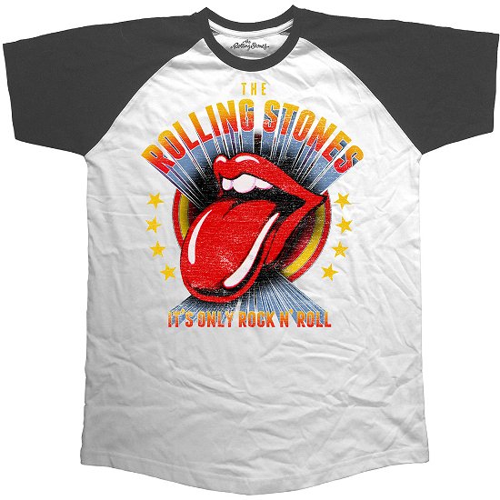 Cover for The Rolling Stones · The Rolling Stones Unisex Raglan T-Shirt: It's Only Rock 'n Roll (TØJ) [size S] [Black, White - Unisex edition]