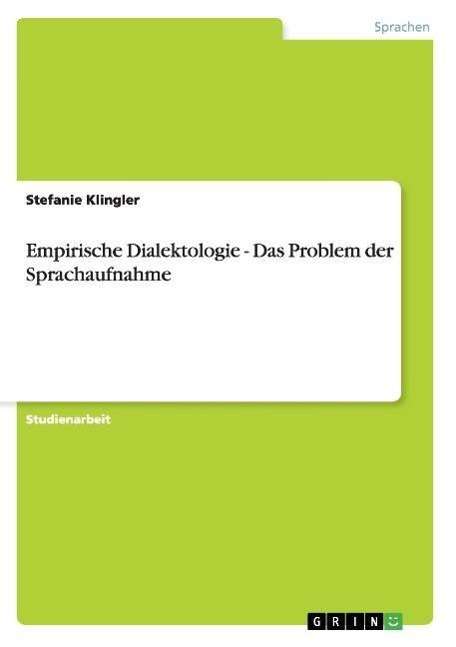 Cover for Klingler · Empirische Dialektologie - Das (Book) [German edition] (2007)