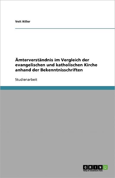 Cover for Hiller · Ämterverständnis im Vergleich de (Book) [German edition] (2013)