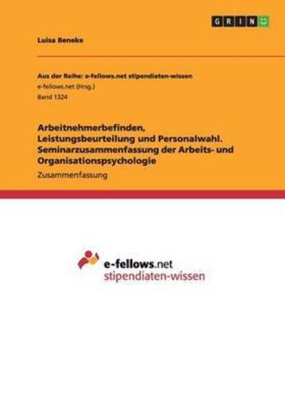 Cover for Beneke · Arbeitnehmerbefinden, Leistungsb (Book) (2015)