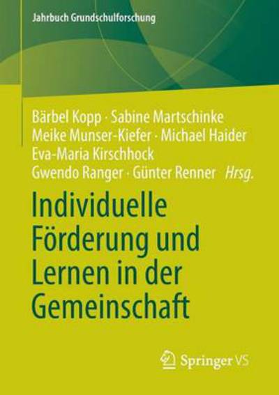 Cover for Barbel Kopp · Individuelle Foerderung Und Lernen in Der Gemeinschaft - Jahrbuch Grundschulforschung (Paperback Book) [2014 edition] (2013)