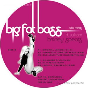 Cover for Britney Spears · Big Fat Bass (12&quot;) (2011)