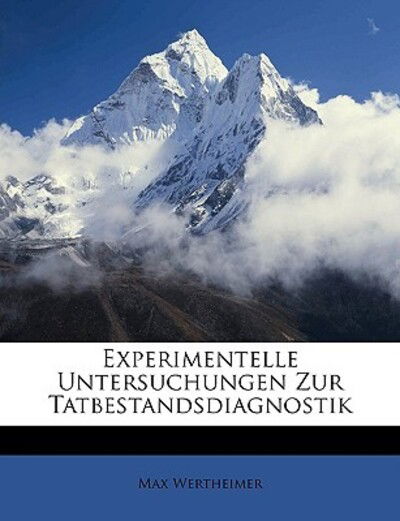 Cover for Wertheimer · Experimentelle Untersuchunge (Book)