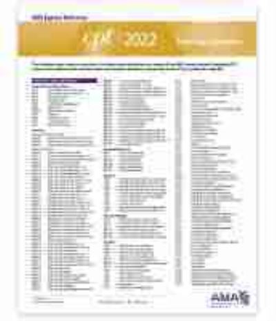 Cover for American Medical Association · CPT Express Reference Coding Card 2022: Pathology / Laboratory (Map) (2021)