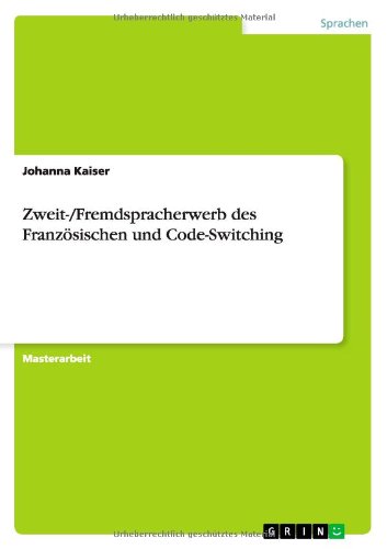 Cover for Kaiser · Zweit- / Fremdspracherwerb des Fra (Book) [German edition] (2013)