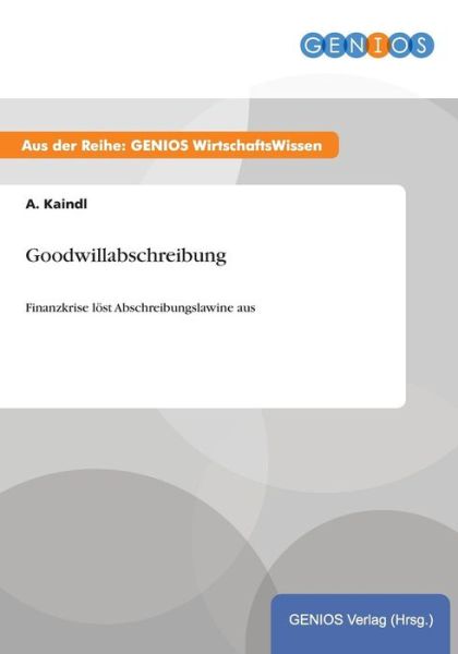 Cover for A Kaindl · Goodwillabschreibung: Finanzkrise loest Abschreibungslawine aus (Paperback Book) (2015)