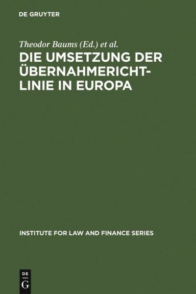 Cover for Andreas Cahn (Editor) · Umsetzung d.Übernahmerichtlinie.Europa (Book) [German edition] (2006)