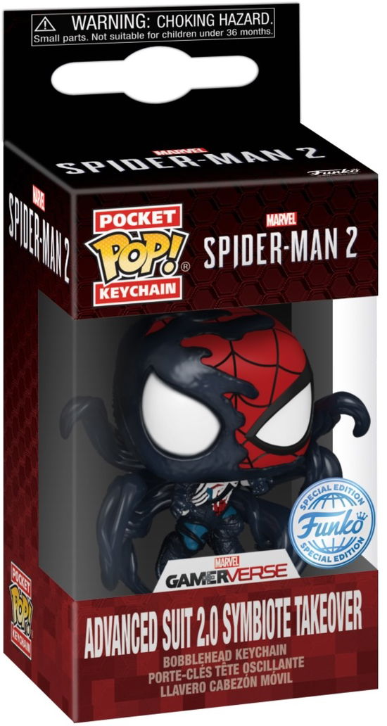 Spider-Man 2 VideoGame - Advanced Suit 2.0 Symbiote Takeover - Marvel: Funko Pop! Keychain - Produtos - Funko - 0889698828789 -