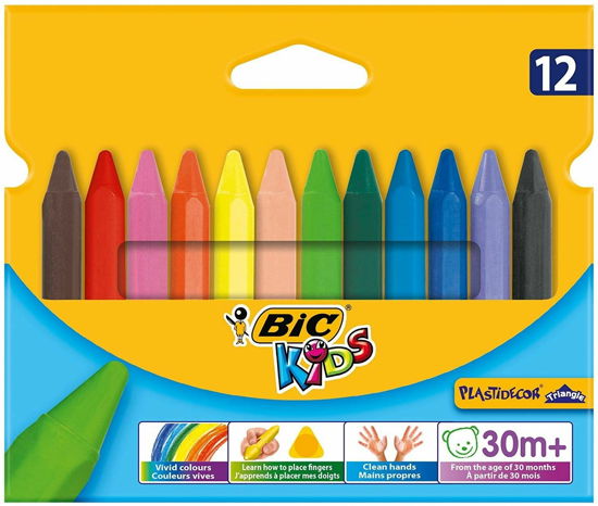 BIC Kids Plastidecor Triangle Kleurkrijt 12st. - Bic - Merchandise - Bic - 3086124000789 - 13. maj 2020