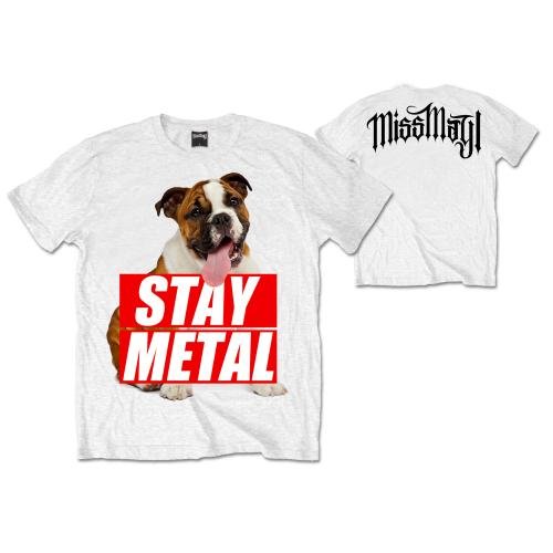 Cover for Miss May I · Miss May I Unisex T-Shirt: Bull Dog (Back Print) (T-shirt) [size S] [White - Unisex edition] (2015)