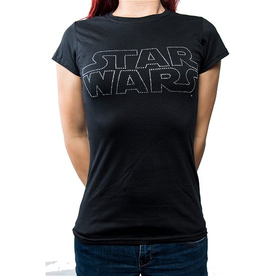 Cover for Star Wars · Star Wars Ladies Fashion Tee: Logo (Diamante) (CLOTHES) [size L] [Black - Ladies edition]