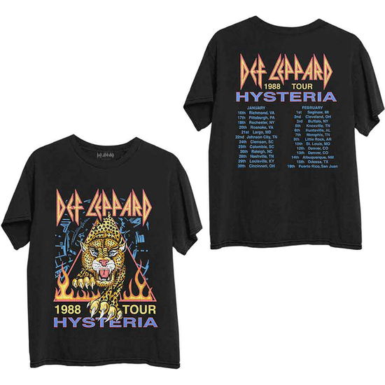 Def Leppard Unisex T-Shirt: Hysteria '88 (Back Print) - Def Leppard - Merchandise -  - 5056561051789 - 