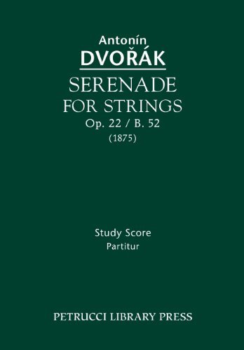 Cover for Antonin Dvorak · Serenade for Strings, Op. 22 / B. 52 - Study Score (Paperback Bog) (2013)
