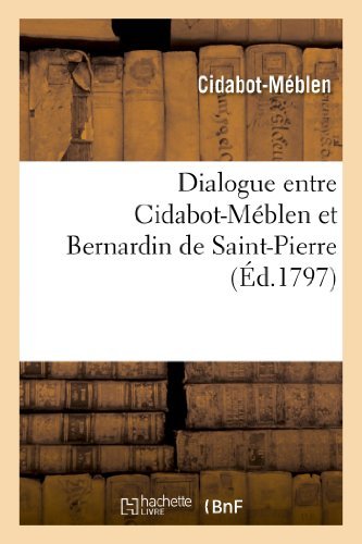 Cover for Cidabot-meblen · Dialogue Entre Cidabot-meblen et Bernardin De Saint-pierre (Taschenbuch) [French edition] (2013)