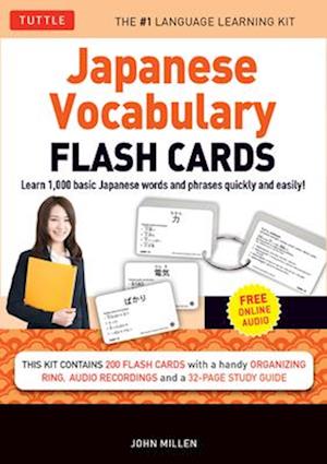 Cover for John Millen · Japanese Vocabulary Flash Cards Kit: Learn 1000 basic Japanese words and phrases quickly and easily!(Boxed Set of 200 Double-Sided Flash Cards with Study Guide &amp; Organizer Ring) (N/A) (2025)