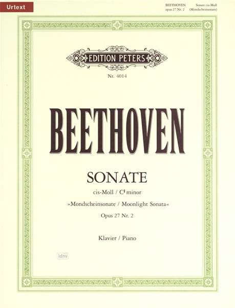 Cover for Ludwig Va Beethoven · Piano Sonata No. 14 in C-sharp minor Op. 27, No. 2 (Moonlight Sonata) (Partituren) (2001)