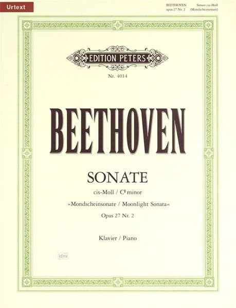 Cover for Ludwig Va Beethoven · Piano Sonata No. 14 in C minor Op. 27, No. 2 (Moonlight Sonata) (Partituren) (2001)