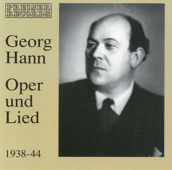 Cover for Georg Hann · Georg Hann in Oper Und Lied (CD) (2017)