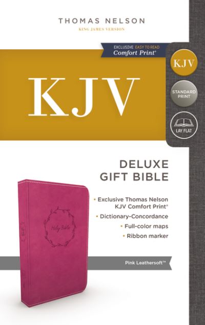 Cover for Thomas Nelson · KJV, Deluxe Gift Bible, Leathersoft, Pink, Red Letter Edition, Comfort Print : Holy Bible, King James Version (Imitation Leather Bo) (2017)